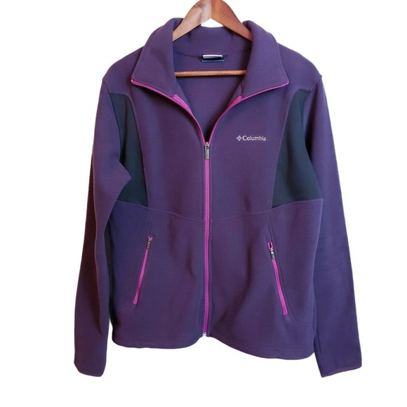 Columbia Jackets & Blazers - COLUMBIA FULL ZIP FLEECE JACKET WOMEN’S XLARGE PURPLE LONG SLEEVE PREOWNED